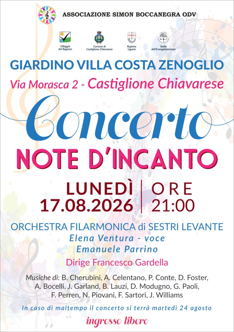 Lunedì 17 agosto al Centro Costa Zenoglio “Note d’Incanto”