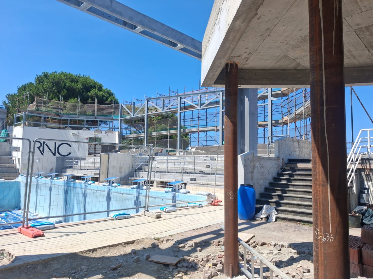 Proseguono a Camogli i lavori alla piscina comunale Giuva Baldini