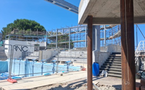 Proseguono a Camogli i lavori alla piscina comunale Giuva Baldini