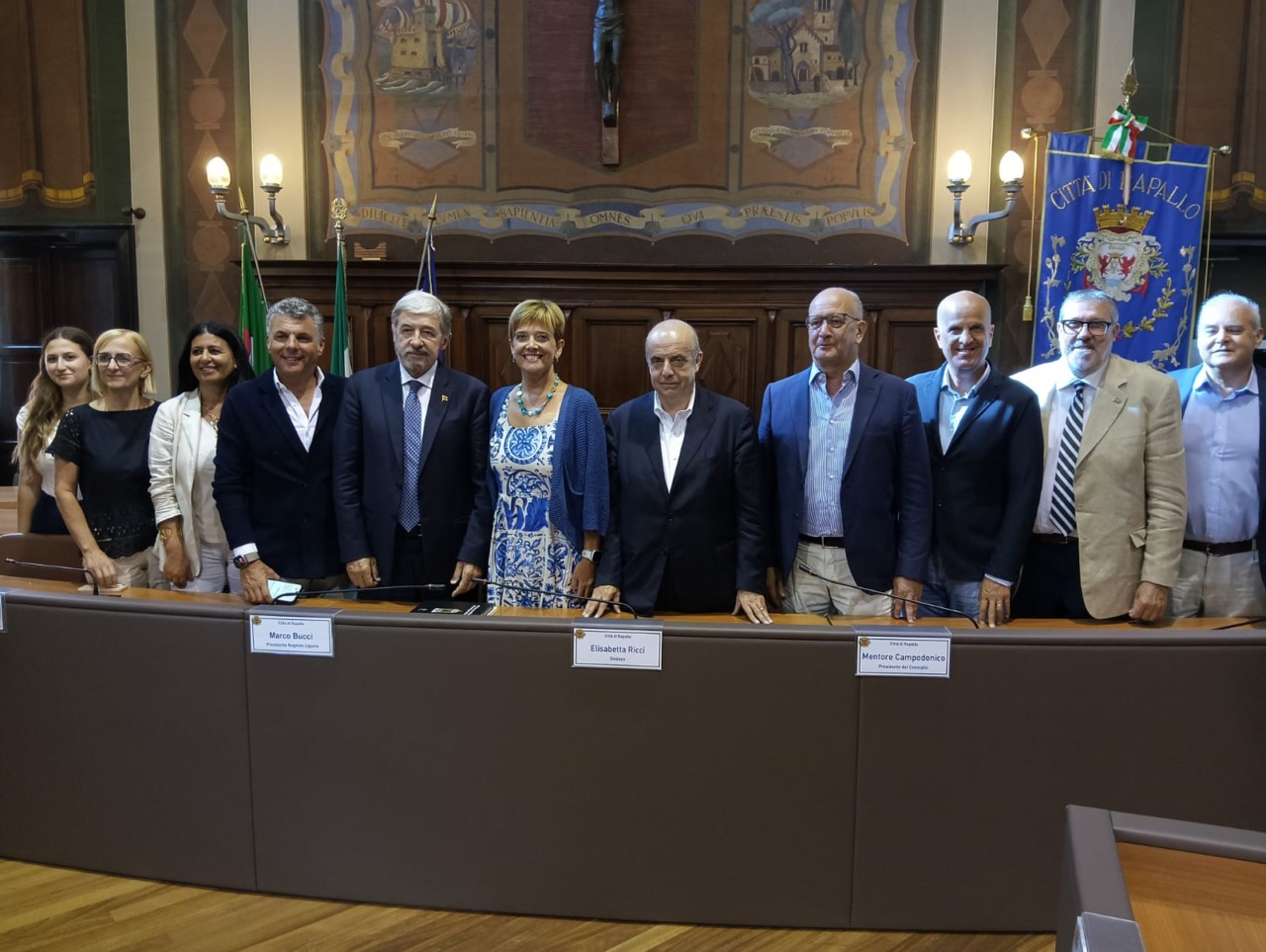Il Presidente di Regione Liguria Marco Bucci in visita a Rapallo