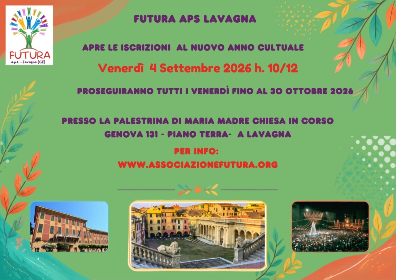Nuovo anno culturale di Futura APS Lavagna, al via le iscrizioni