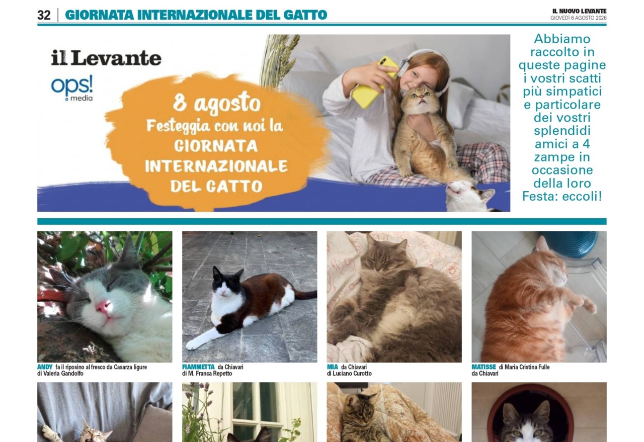 I gatti dei lettori conquistano Il Nuovo Levante: ma le iniziative per gli amici a 4 zampe continuano!