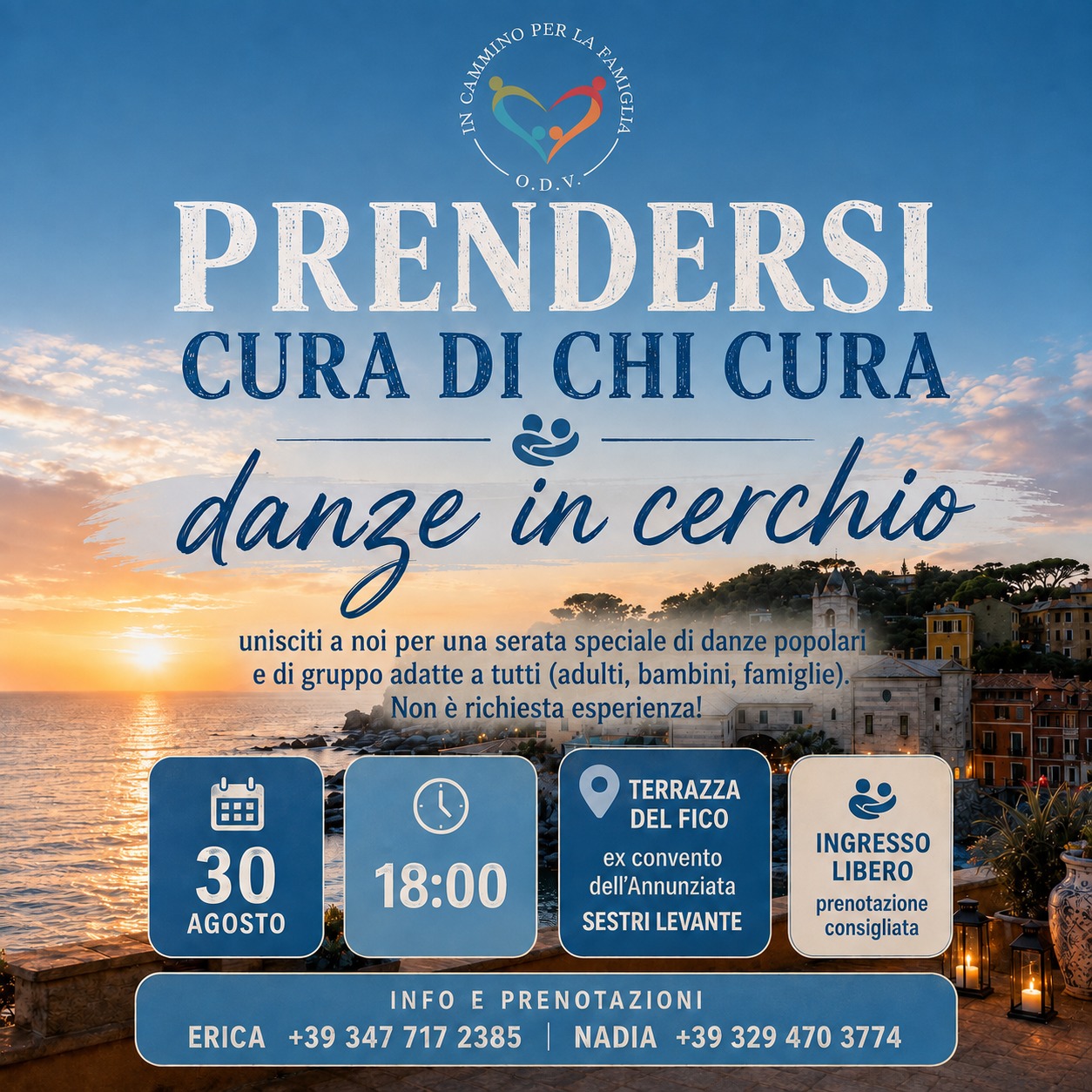 “Prendersi cura di chi cura”: il primo appuntamento sarà domenica 30 agosto a Sestri