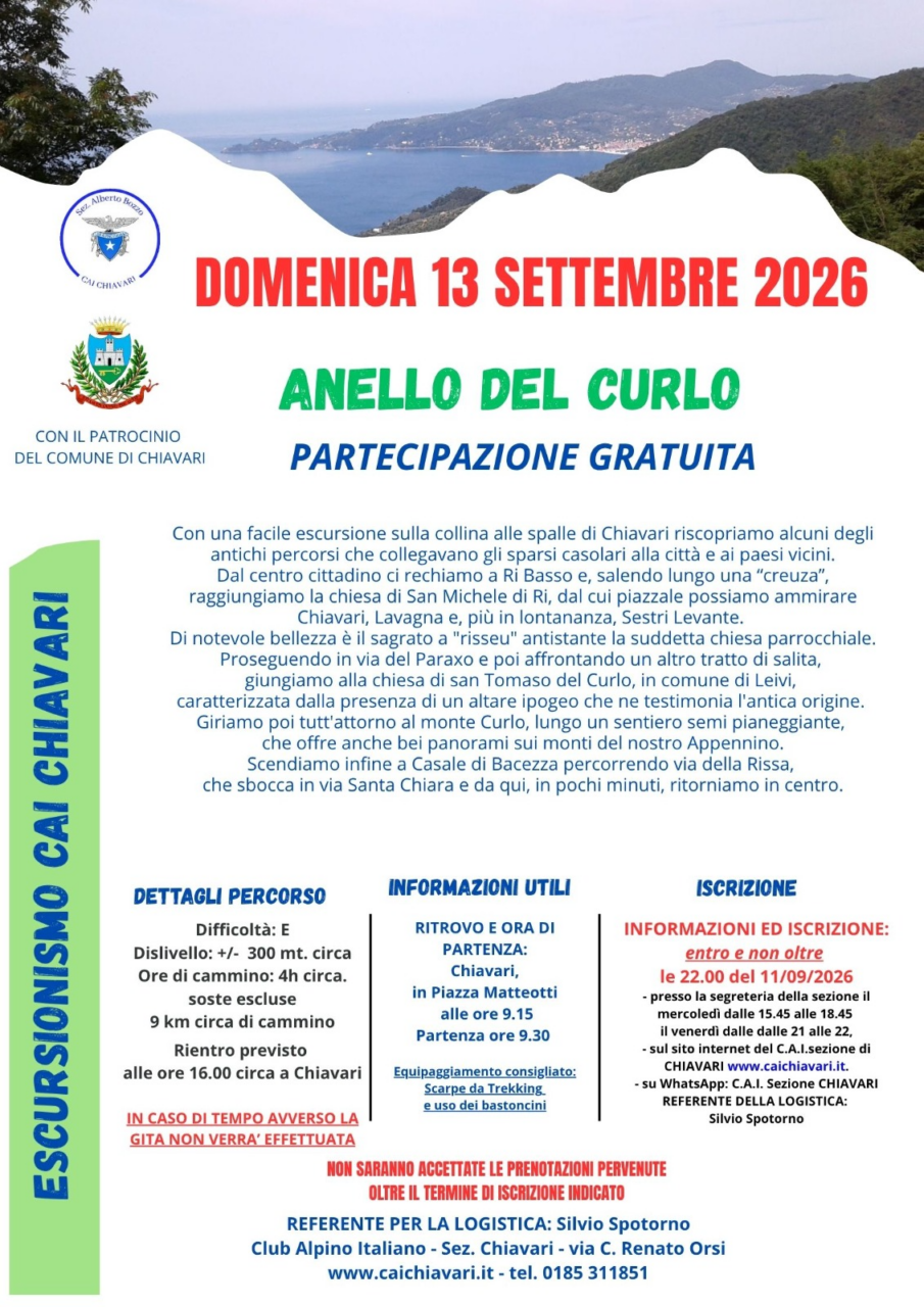 Alla scoperta dell’Anello del Curlo con il Cai di Chiavari