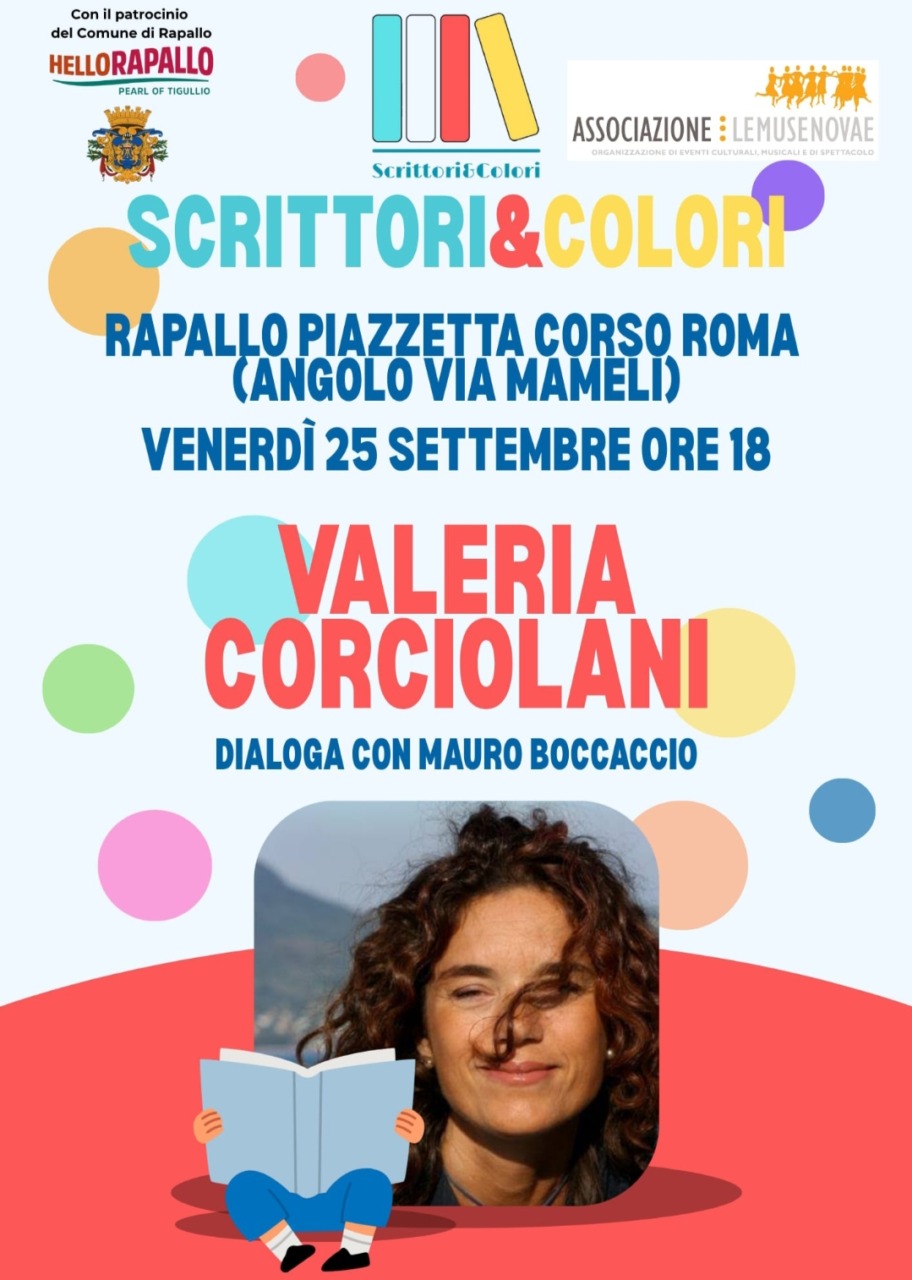 Scrittori&Colori”, a Rapallo l’anteprima con Valeria Corciolani