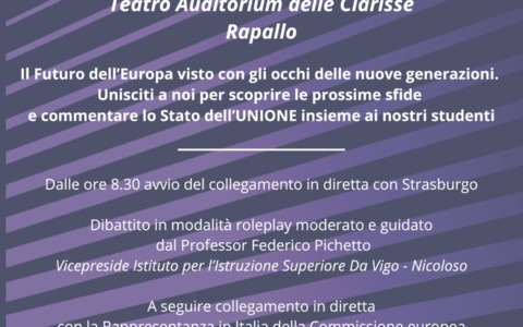 Europe Direct Tigullio, lo Stato dell’Unione in diretta a Rapallo con gli studenti del Da Vigo