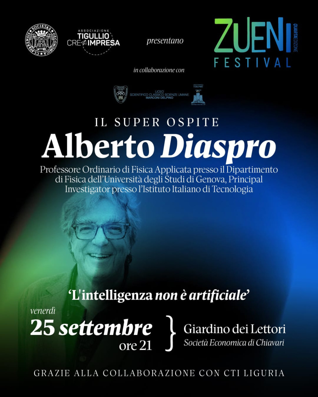 Alberto Diaspro è il superospite di Zueni Festival 2026