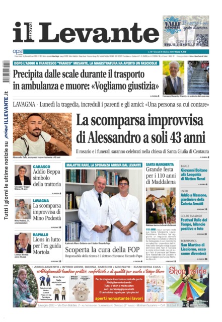 Il Nuovo Levante da oggi in edicola