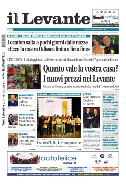 Il Nuovo Levante da oggi in edicola