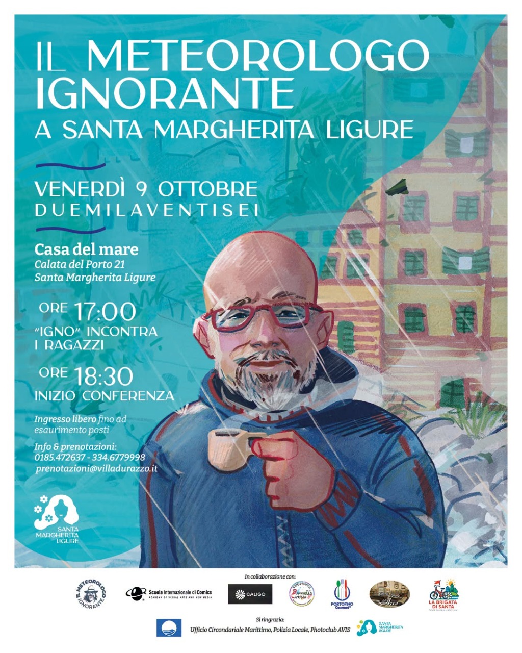 Il “Meteorologo Ignorante” arriva a Santa Margherita: incontro alla Casa del Mare