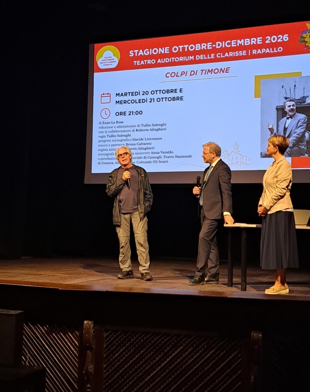 Rapallo, alle Clarisse una stagione da 23 spettacoli: si apre con Tullio Solenghi