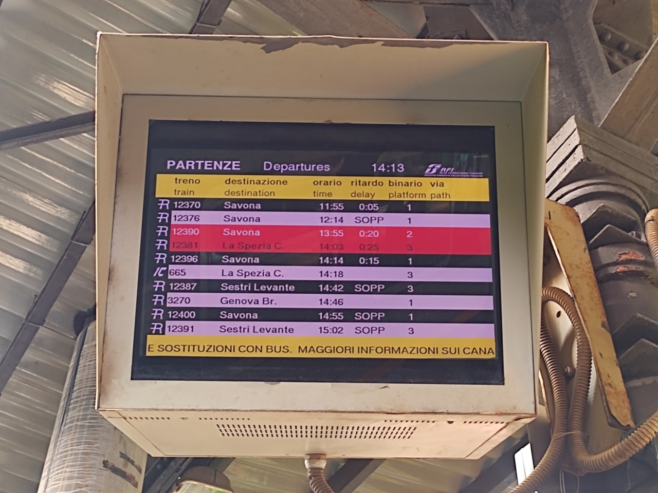 Principio di incendio in un vagone di un treno alla stazione di Rapallo