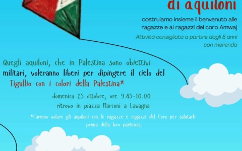 Lavagna, aquiloni di pace con i giovani del coro palestinese Amwaj