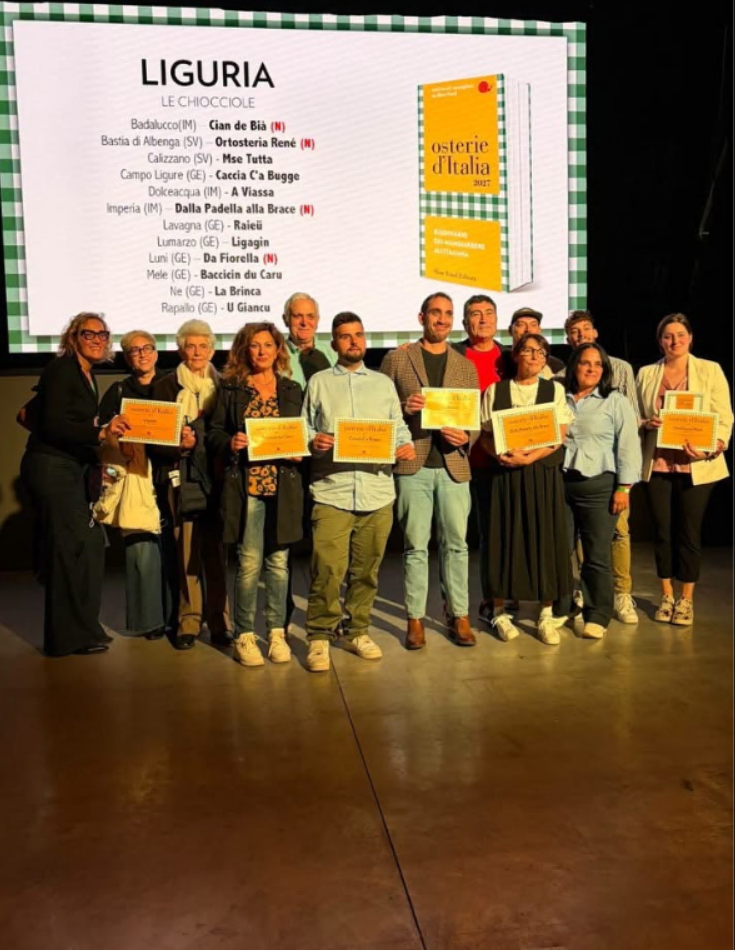 “Osterie d’Italia 2027”, quattro Chiocciole nel Levante