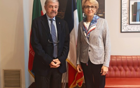 Incontro tra il presidente Marco Bucci e l’ambasciatrice di francese Anne-Marie Descôtes