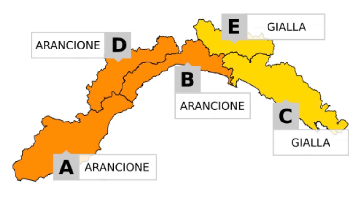 ARPAL: Domani allerta gialla per temporali sul Levante