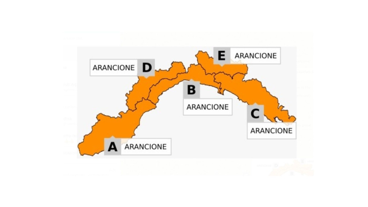 Allerta meteo arancione anche sul Levante