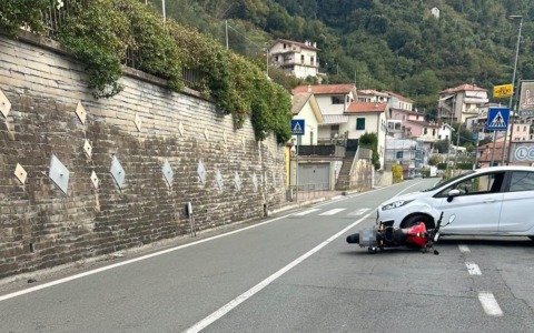 Incidente stradale sulla 225 della Fontanabuona in località Bavaggi