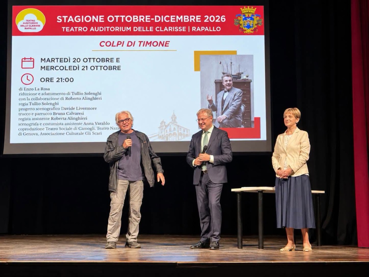 Maltempo, non andrà in scena stasera “Colpi di Timone” all’Auditorium della Clarisse di Rapallo